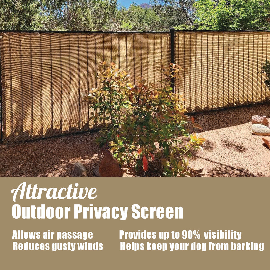 Custom Size (3ft Tall) Custom Length Privacy Screen - Banha Beige