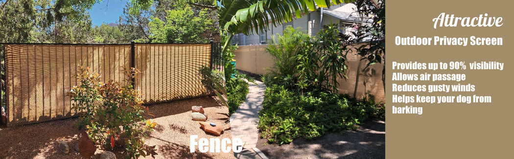 Custom Size (6ft Tall) Custom Length Privacy Screen - Banha Beige