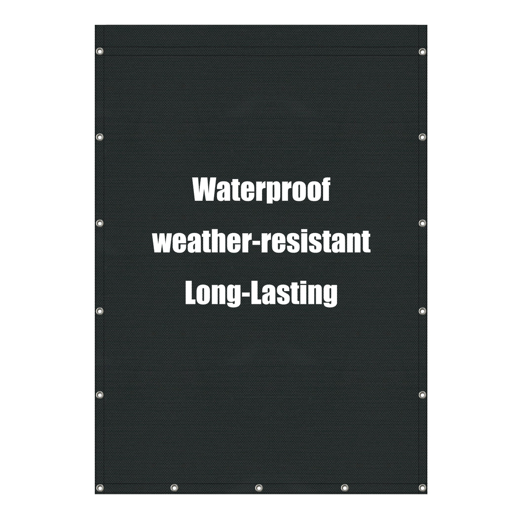 Custom Dump Truck Waterproof Tarp Black Heavy Duty PVC Cover with 5.5'' Pocket Reinforced Edge and Stainless Steel Grommets