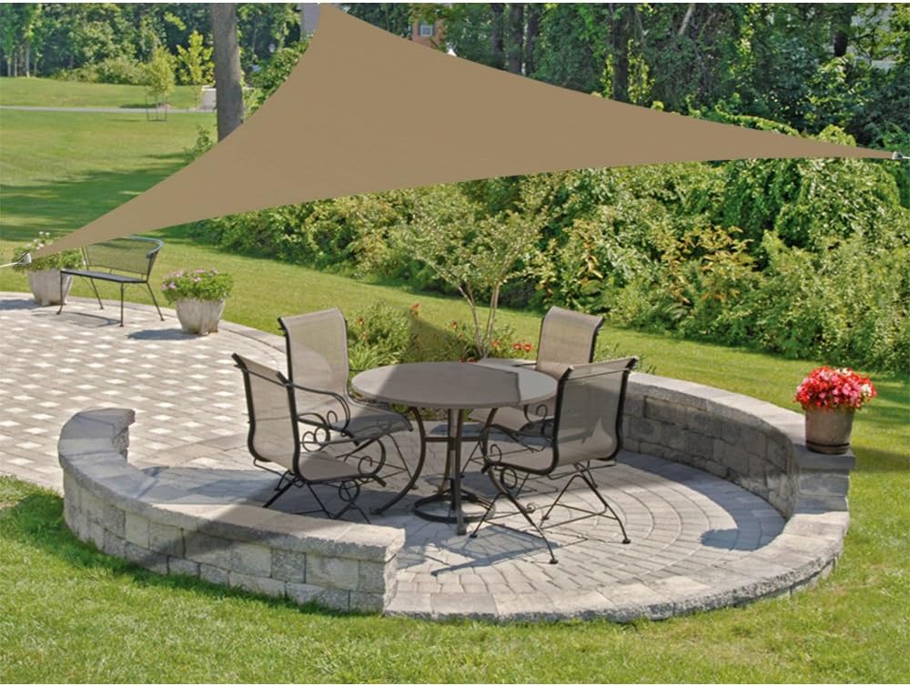 Custom Size (12ft x 12ft x 12ft) Triangular Waterproof Woven Sun Shade Sail - Vibrant Colors