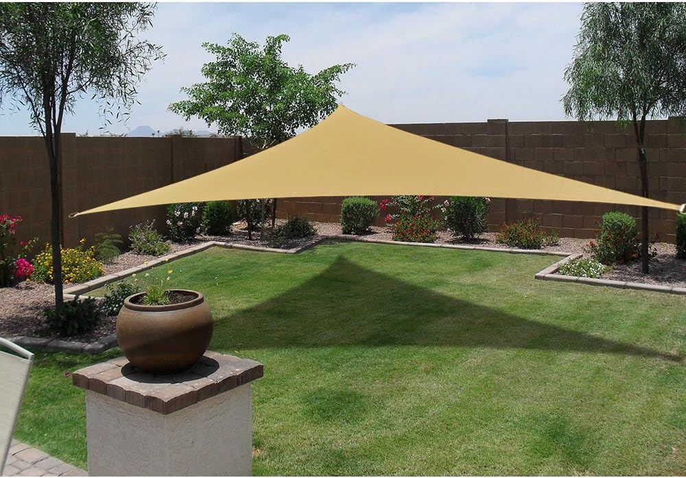 Custom Size (12ft x 12ft x 12ft) Triangular Waterproof Woven Sun Shade Sail - Vibrant Colors