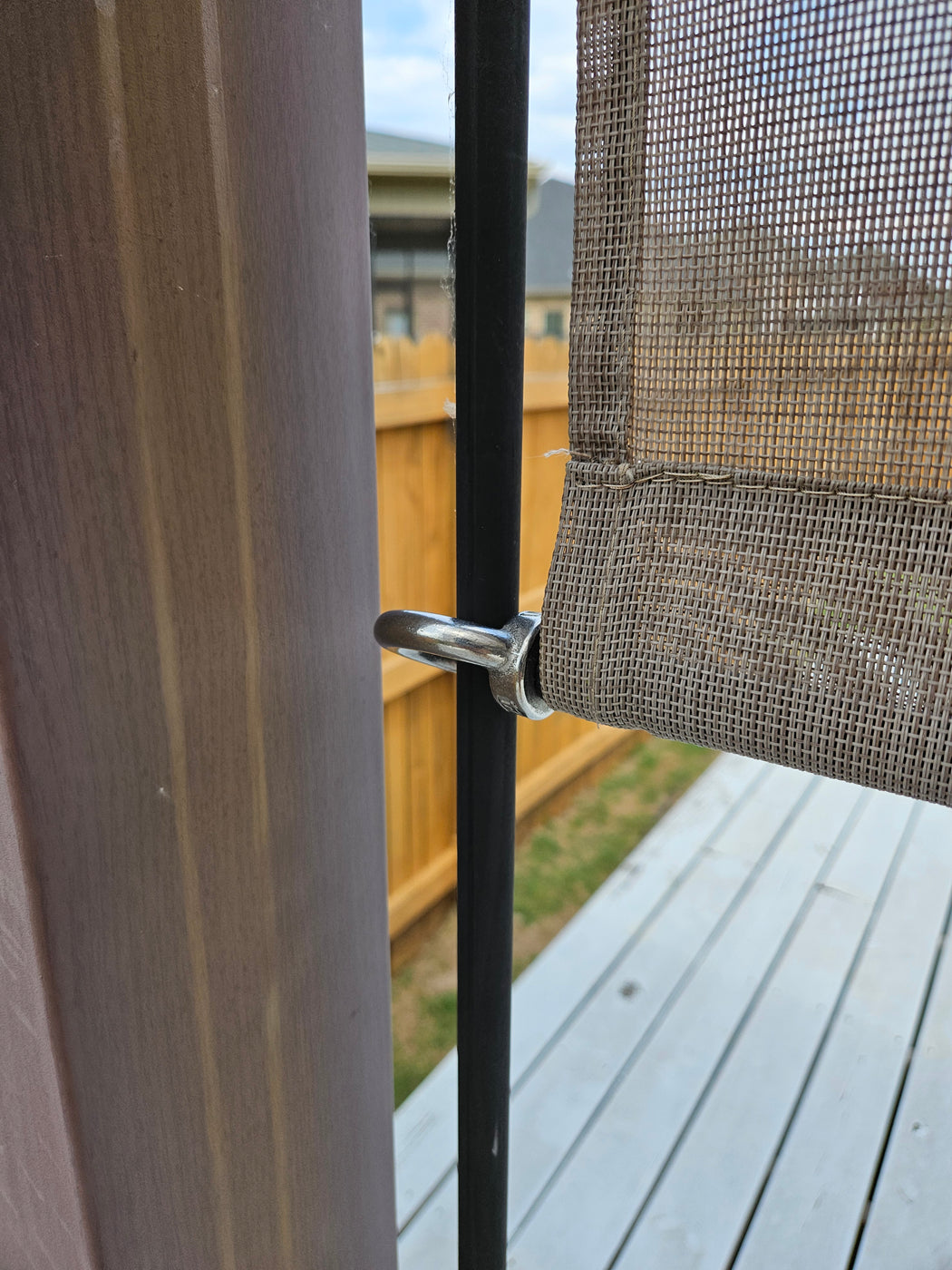Heavy Duty Weighted Metal Pergola Rods with Large Stainless Steel Eye Bolts for Pergola with Guide Poles