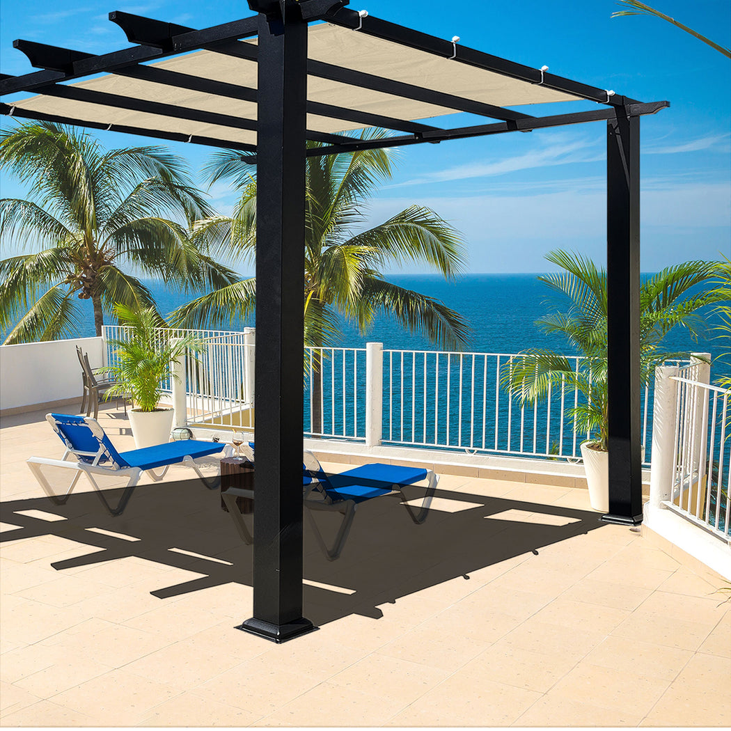 Custom Outdoor Pergola Sun Shade Cover Cloth Patio Canopy HDPE Permeable with Grommets Grey/Mocha Brown/Beige/Smoke Tan/Walnut/Sand