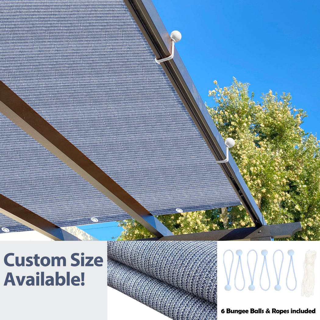 Patio Privacy Screen Shades Panel - Sun Shade Cloth with Grommets, Breathable Outdoor Privacy Shade, Pergola Side Shade for Patio Cover, Patio Privacy, Pergola Cover, Gazebo - Navy Grey