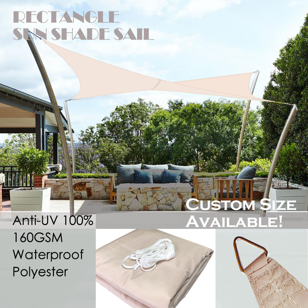 Waterproof Shade Sail Patio Awning Outdoor Garden Pool Sun Canopy Shelter Cover - 11 Colors Available