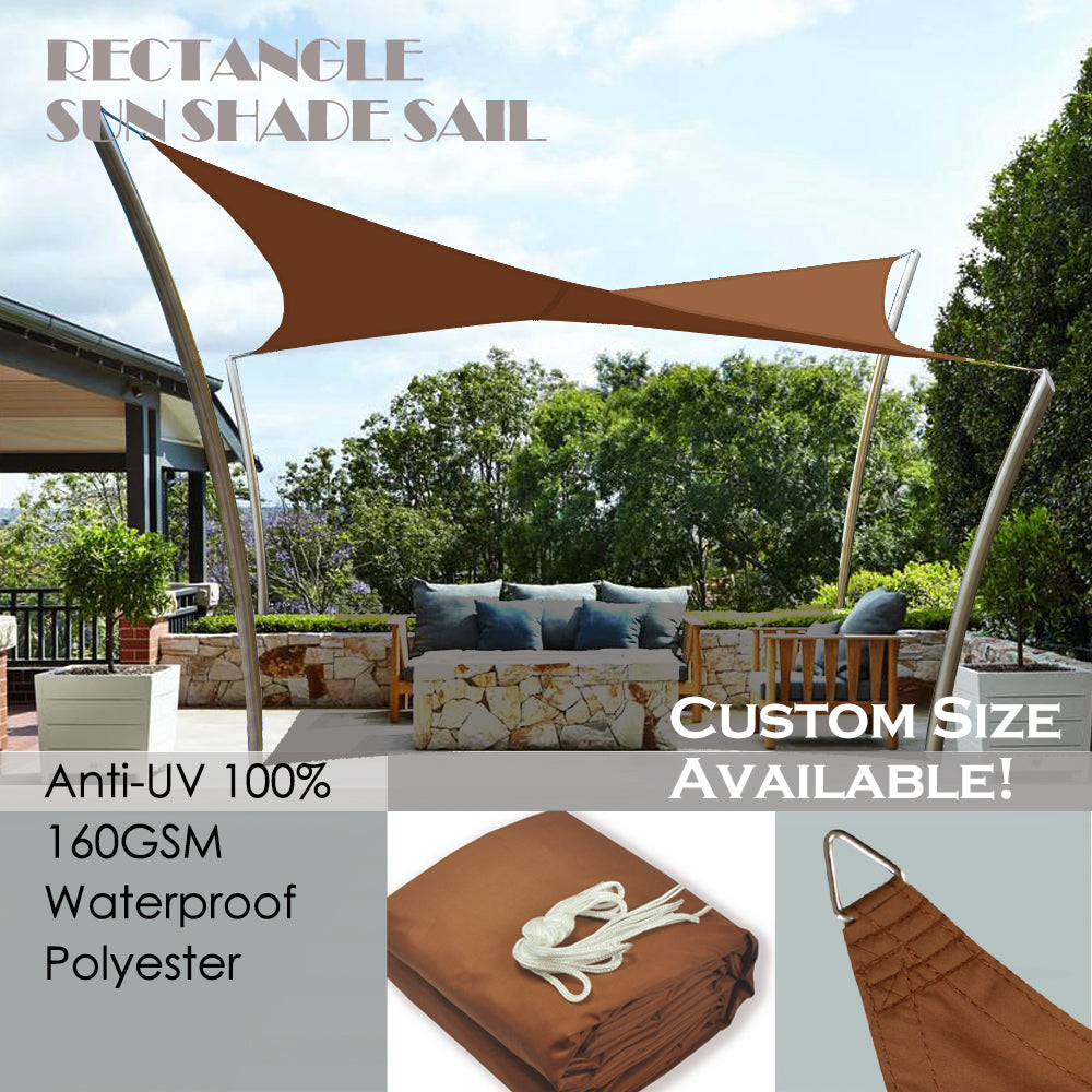 Waterproof Shade Sail Patio Awning Outdoor Garden Pool Sun Canopy Shelter Cover - 11 Colors Available
