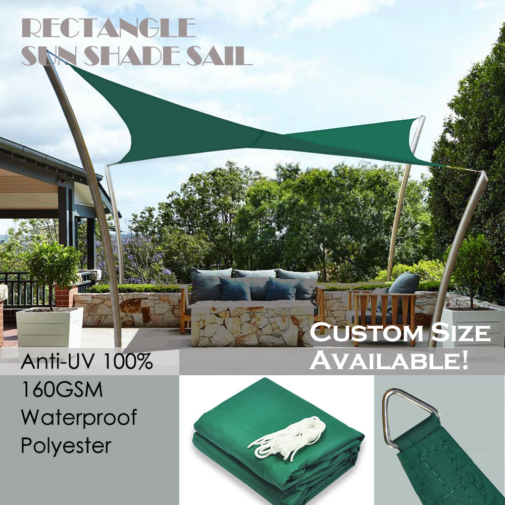 Waterproof Shade Sail Patio Awning Outdoor Garden Pool Sun Canopy Shelter Cover - 11 Colors Available