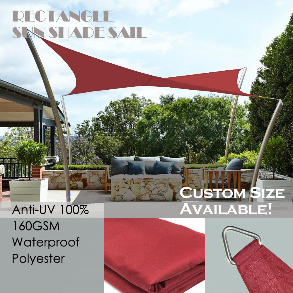 Waterproof Shade Sail Patio Awning Outdoor Garden Pool Sun Canopy Shelter Cover - 11 Colors Available