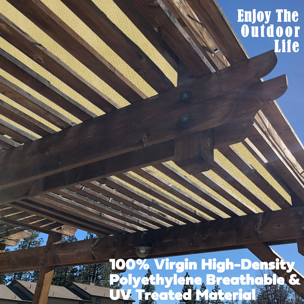 Custom Outdoor Pergola Sun Shade Cover Cloth Patio Canopy HDPE Permeable with Grommets Grey/Mocha Brown/Beige/Smoke Tan/Walnut/Sand