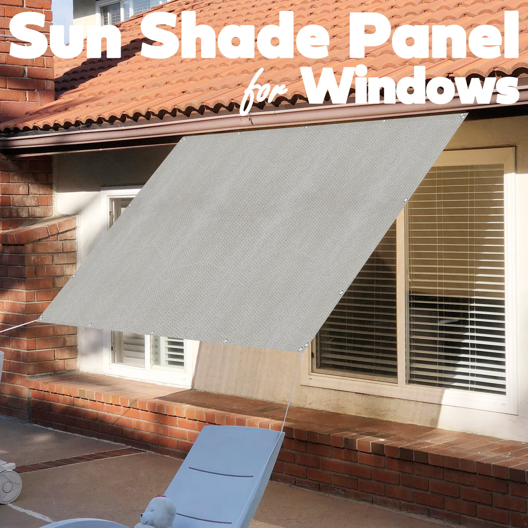 Custom Sized Sun Shade Privacy Panel (4 Sides Hemmed w/Grommets) - Smoke