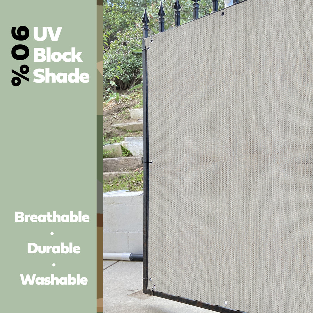 Custom Gate Privacy Screen Panel-Shade & Privacy Barrier for Gate, Fence, Railing, Driveway-Mocha, Beige, Walnut, Smoke, Black, Grey