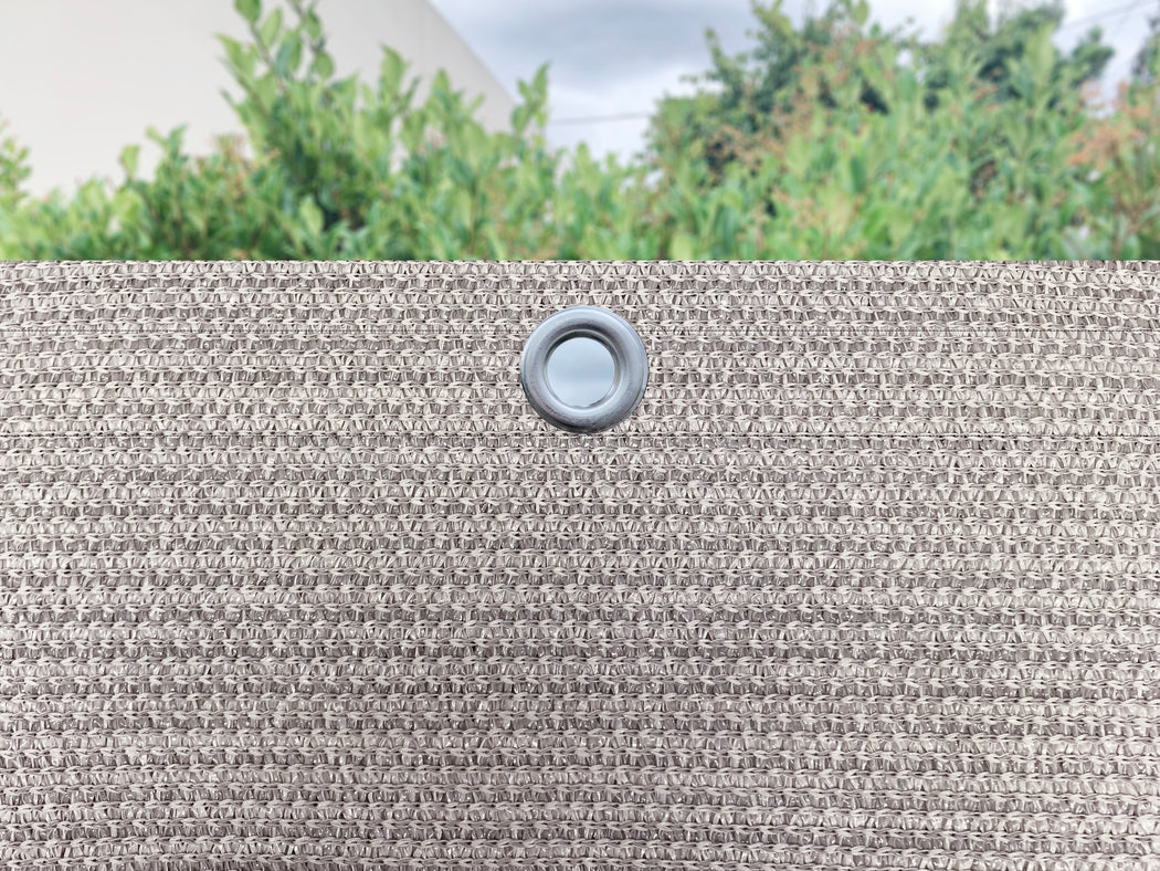 Custom Sized Sun Shade Privacy Panel (4 Sides Hemmed w/Grommets) - Smoke