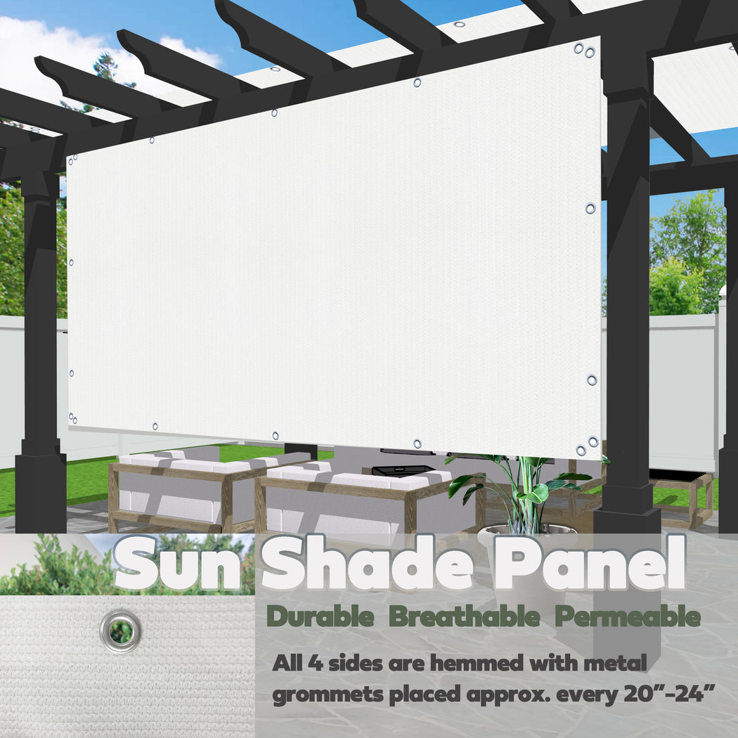 Sun Shade Panel 4 Sides Grommet - White