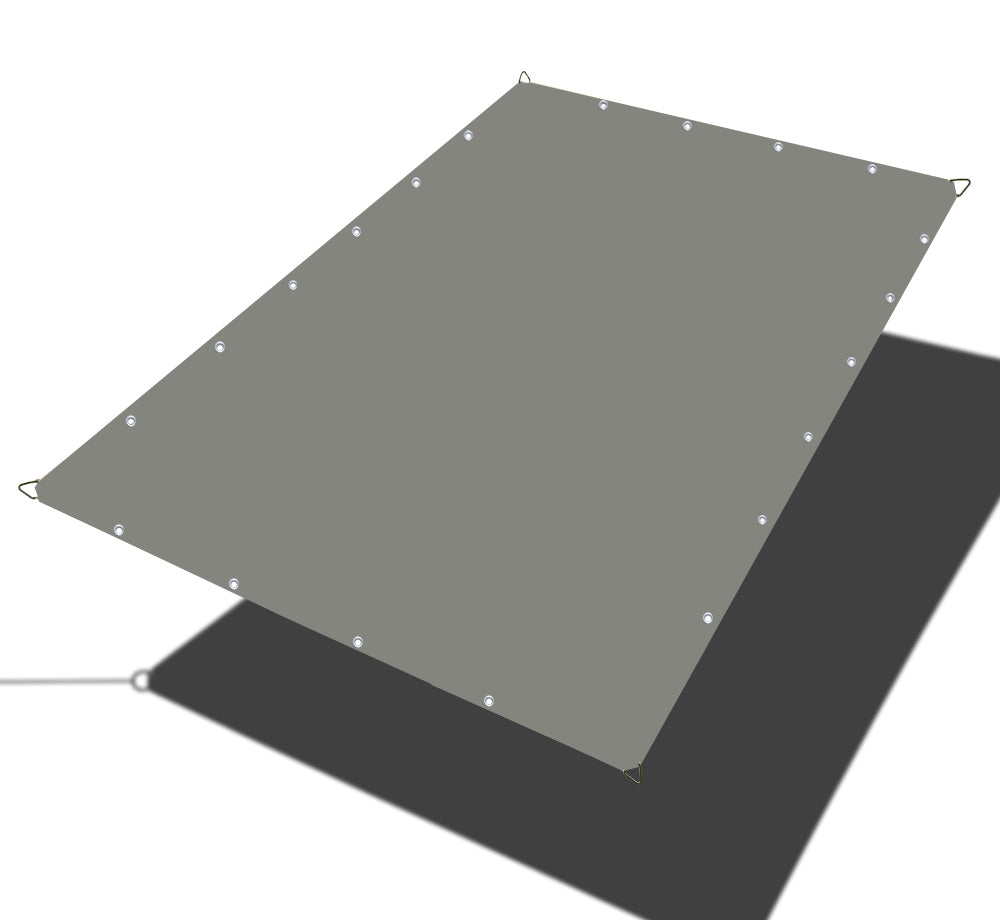 Custom Sizes Straight Edge Waterproof Woven Sun Shade Sail - Grey