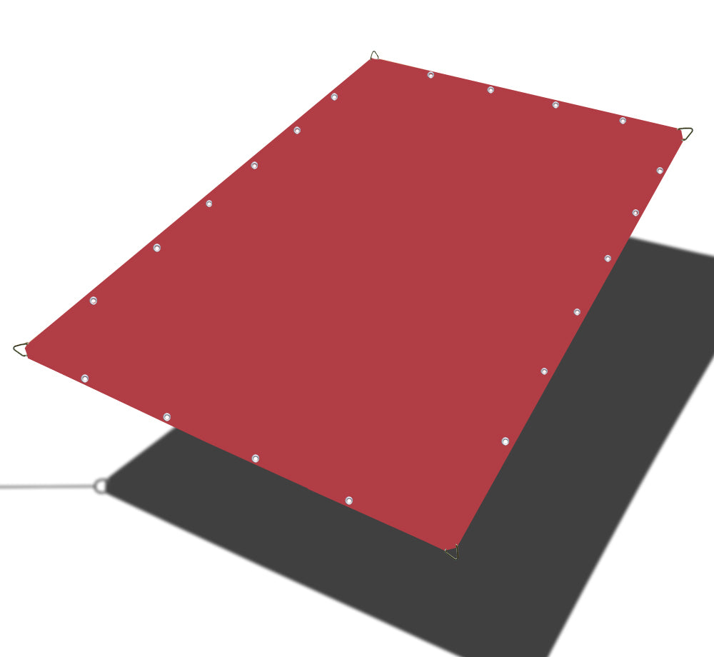 Custom Size Straight Edge Waterproof Woven Sun Shade Sail - Burgundy Red