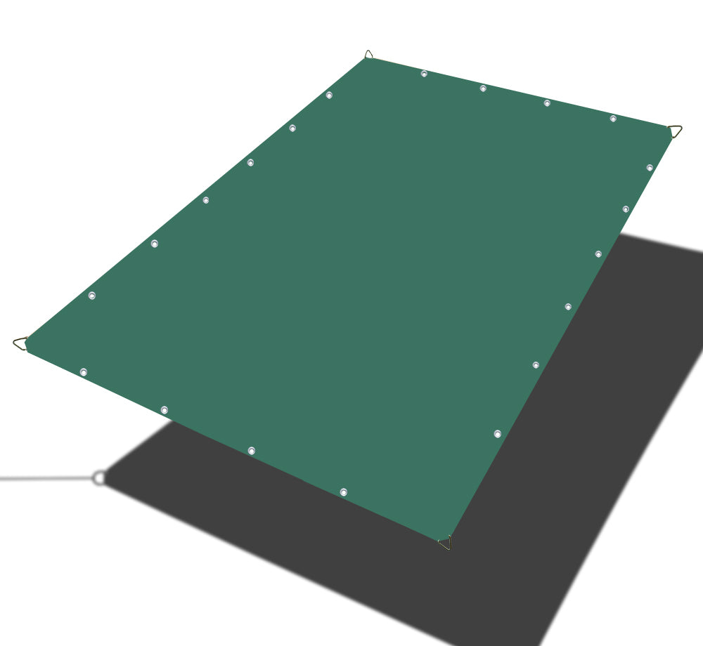 Custom Sizes Straight Edge Waterproof Woven Sun Shade Sail - Forest Green