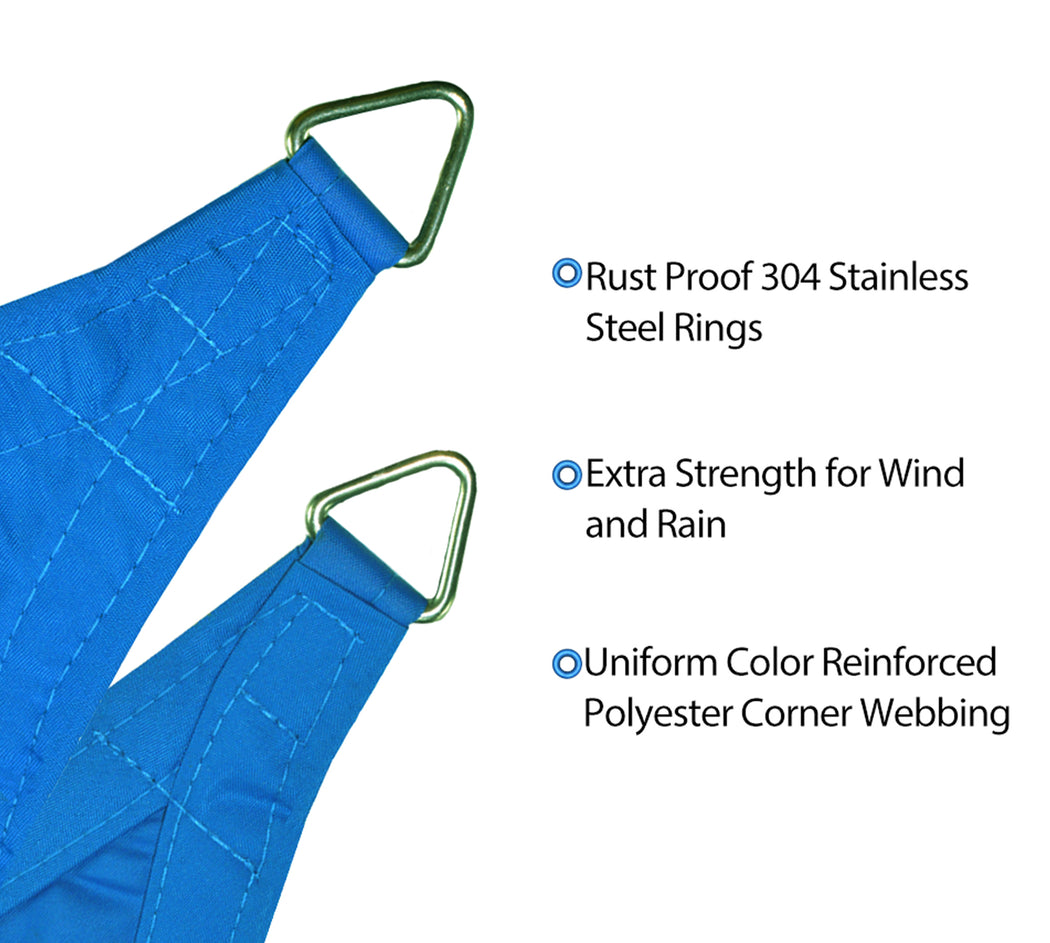 Custom Sizes Straight Edge Waterproof Woven Sun Shade Sail - Royal Blue