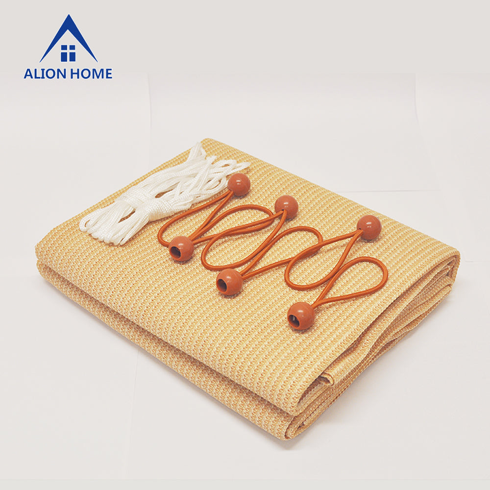 Rod Pocket Sun Shade Panel w/3 Sides Eyelets - Banha Beige *Rod Pocket on Width* *Width x Height*