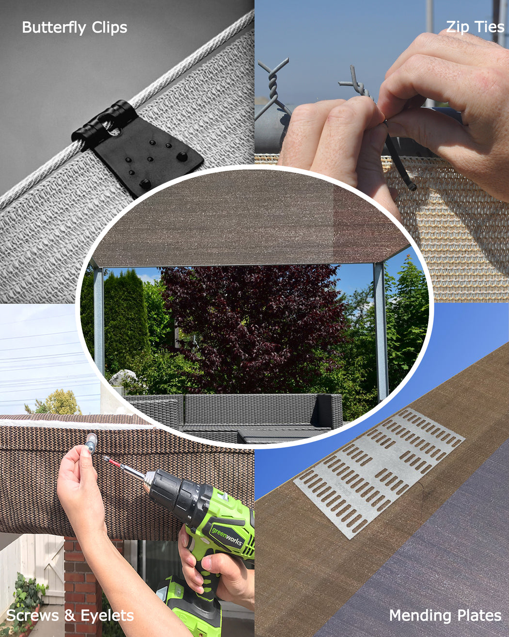 Custom Size UV Sun Block Shade Cloth - Grey (RAW MATERIAL)