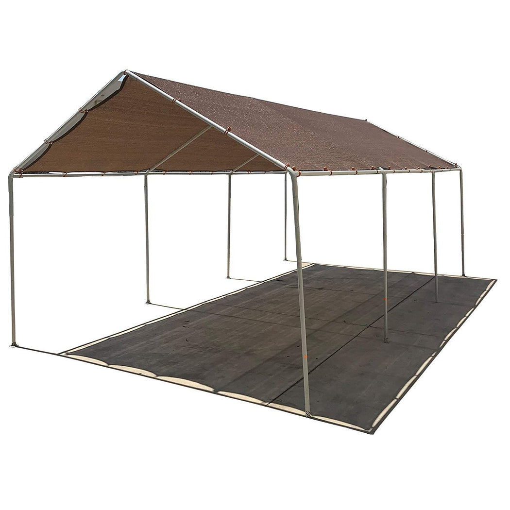 Carport Replacement Permeable Sun Shade Cover (Frame Not Included) - Mocha Brown *LISTED SIZES ARE NOT CARPORT SIZE*
