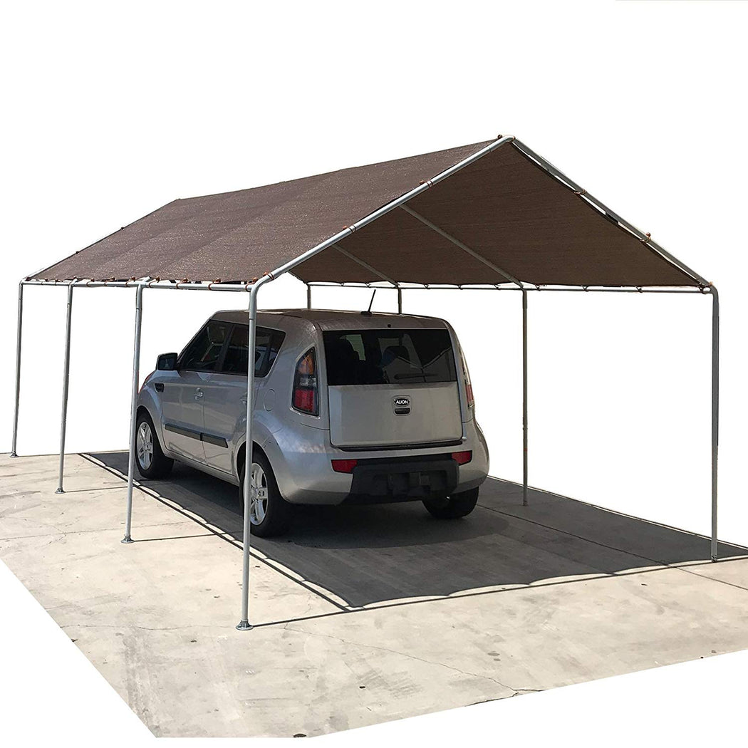 Carport Replacement Permeable Sun Shade Cover (Frame Not Included) - Mocha Brown *LISTED SIZES ARE NOT CARPORT SIZE*