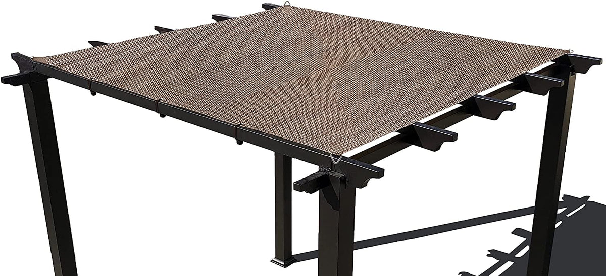HDPE Heavy Duty Shade Sail - Straight Edge Sun Shade Cover - Walnut