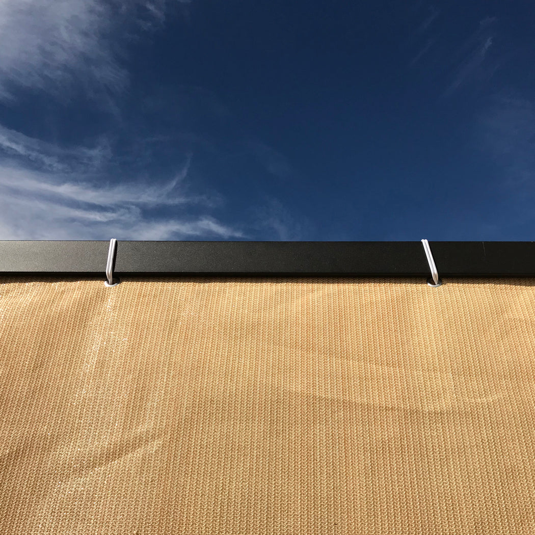 Custom Sized Sun Shade Privacy Panel (2 Sides Hemmed w/Grommets) - Banha Beige (Width x Height)