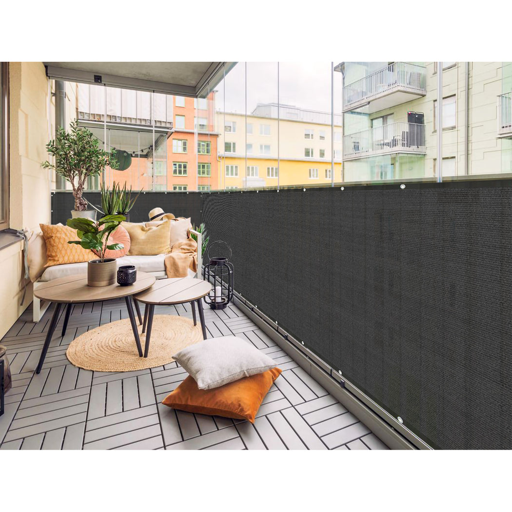Custom Length Privacy Screen (Black Trim) (4ft Tall) - Black