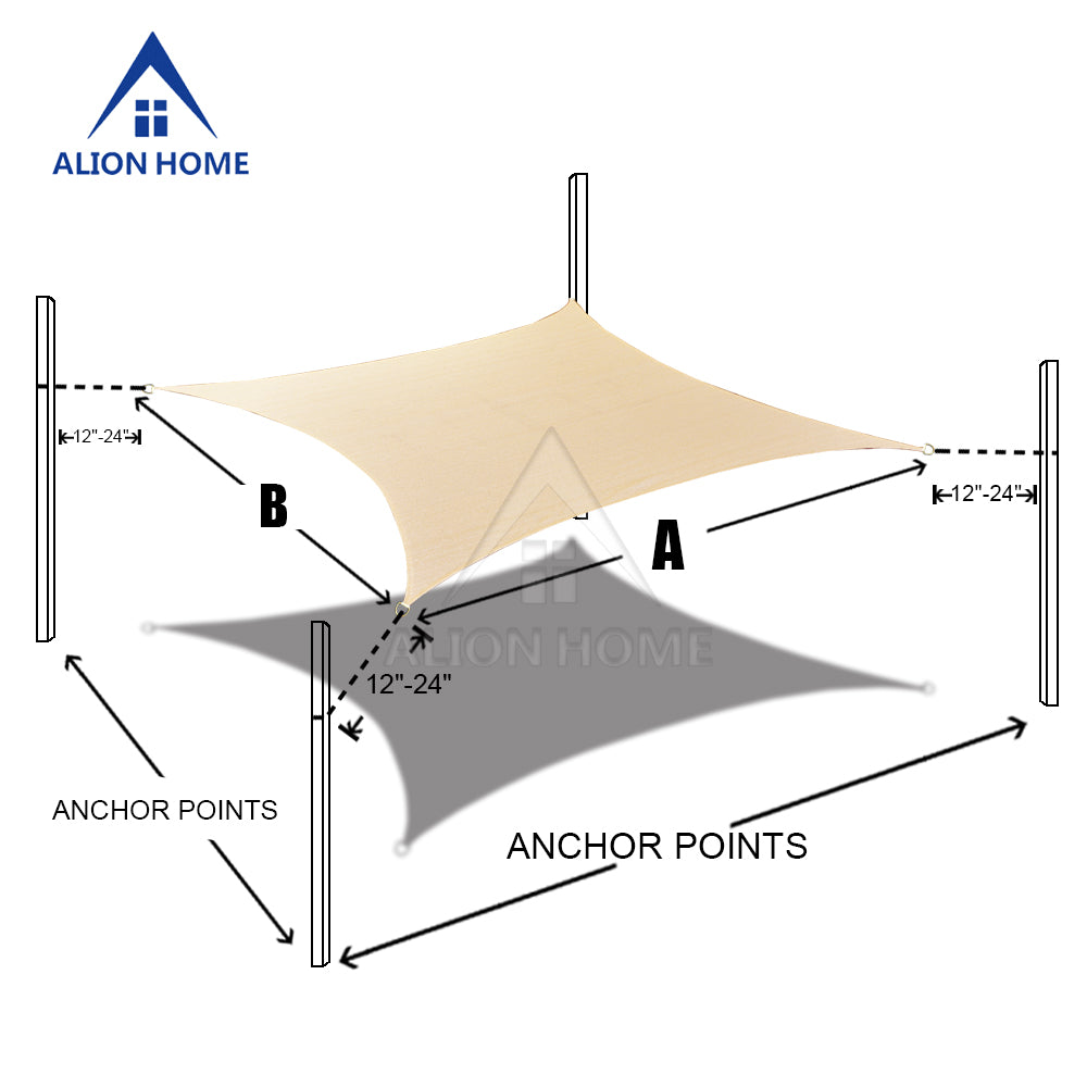 Custom Sizes Sun Shade Sail w/Stainless Steel Hardware Kit - Banha Beige