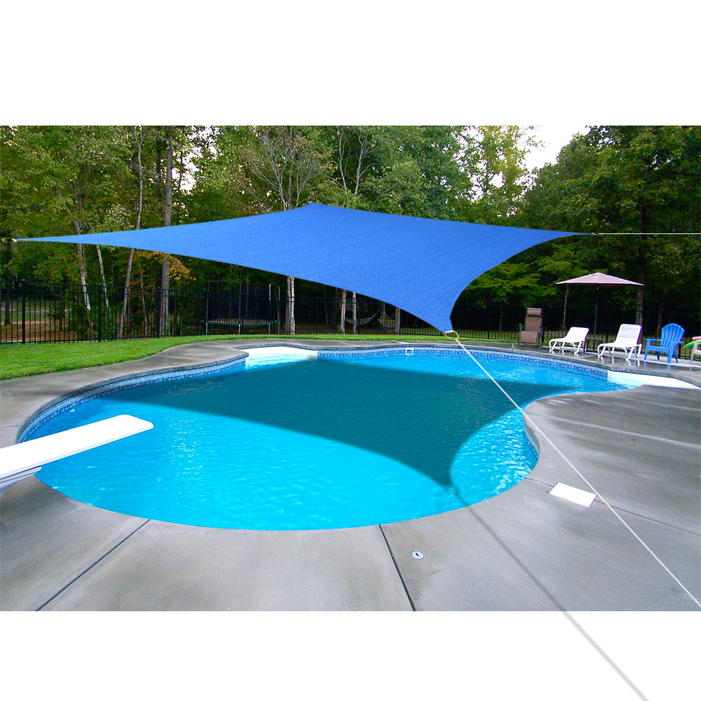 Custom Sizes HDPE Sun Shade Sail w/Hardware Kit - Royal Blue