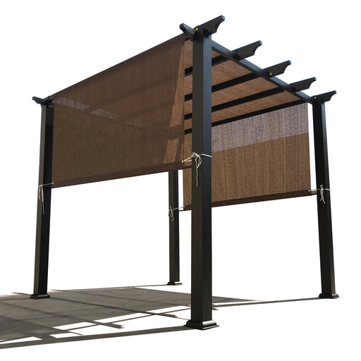 Pergola Shade Cover - HDPE Sun Shade Rod Pocket Panel for Pergola - Mocha Brown (Pergola Not Included) *Rod Pockets on the Width (Length x Width)*