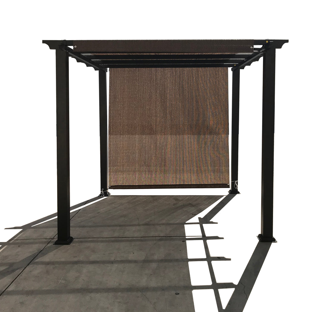 Pergola Shade Cover - HDPE Sun Shade Rod Pocket Panel for Pergola - Mocha Brown (Pergola Not Included) *Rod Pockets on the Width (Length x Width)*