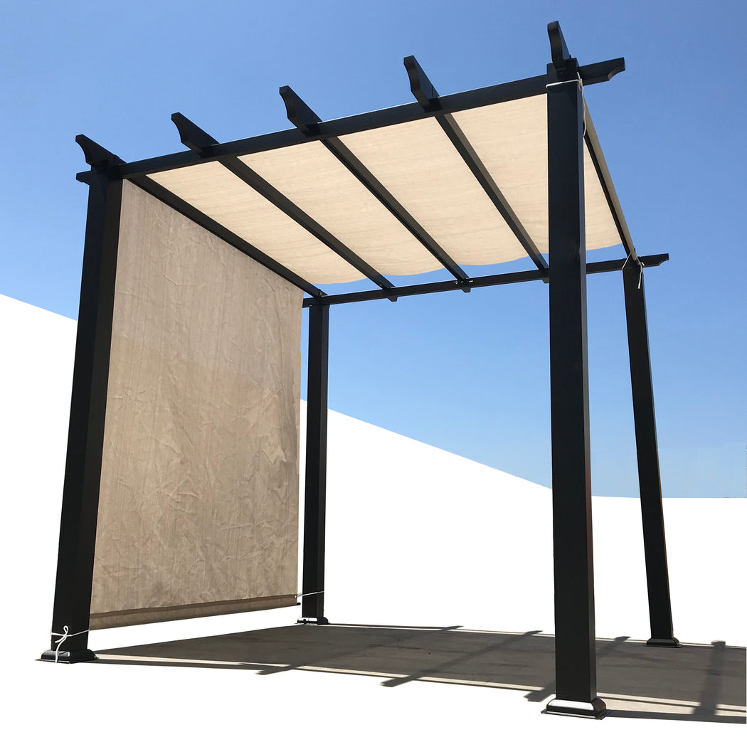 HDPE Sun Shade Rod Pocket Panel for Pergola - Smoke Tan (Pergola Not Included) *Rod Pockets on the Width (Length x Width)*