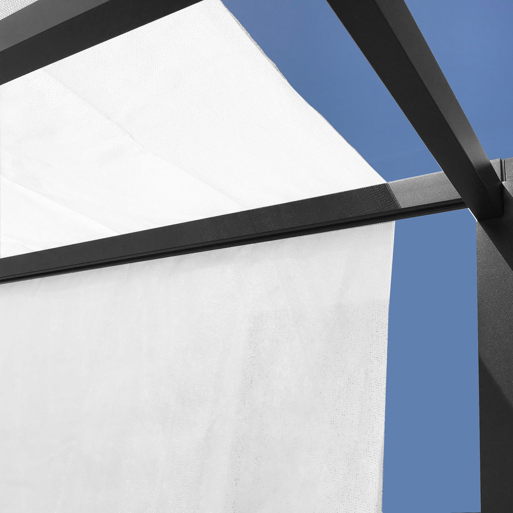 HDPE Sun Shade Rod Pocket Panel for Pergola - White (Pergola Not Included) *Rod Pockets on the Width (Length x Width)*