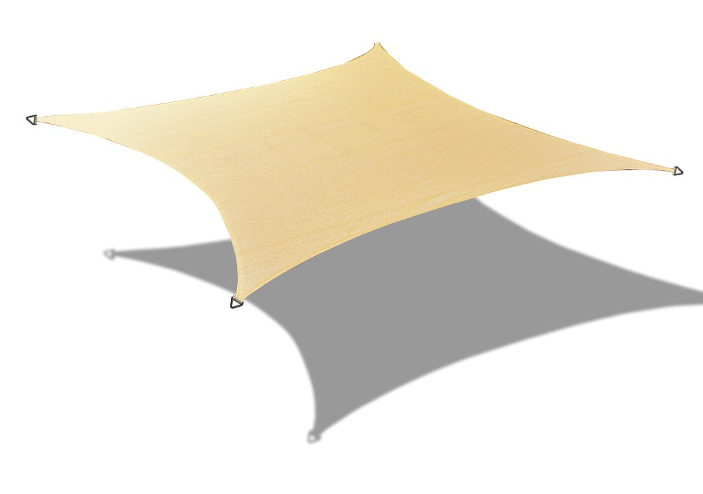 HDPE Rectangle Sun Shade Sail Permeable Canopy Custom Size - Beige, Walnut, Dark Brown
