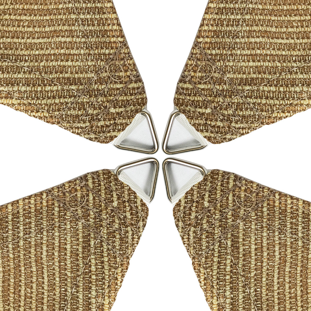 HDPE Rectangle Sun Shade Sail Permeable Canopy Custom Size - Beige, Walnut, Dark Brown