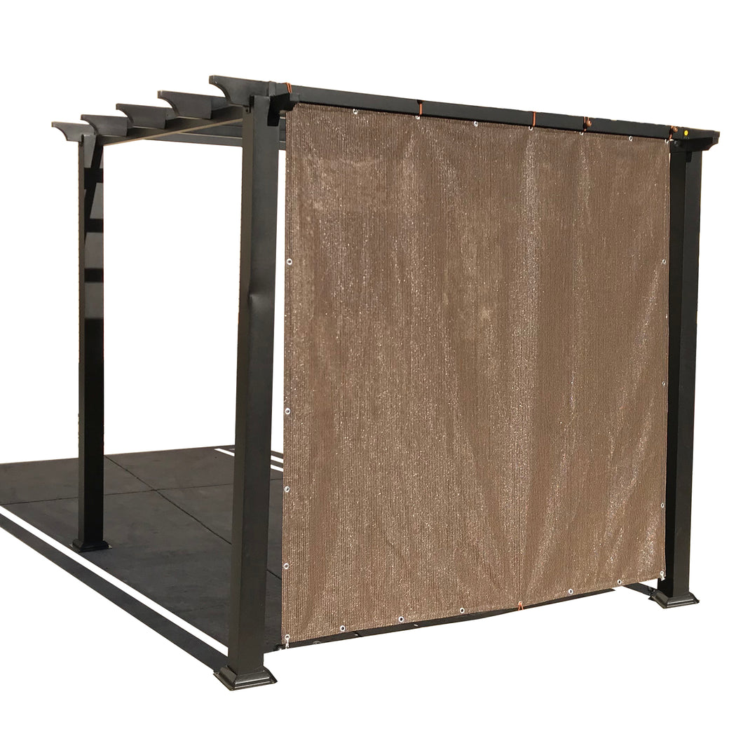 Custom Sized Sun Shade Privacy Panel (4 Sides Hemmed w/Grommets) - Mocha Brown