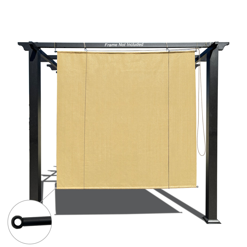 Custom Outdoor No Drill Roll Up Pergola Patio Shade - Sand
