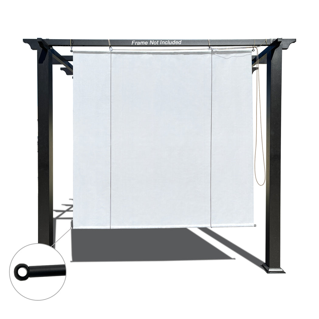 Custom Outdoor No Drill Roll Up Pergola Patio Shade - White