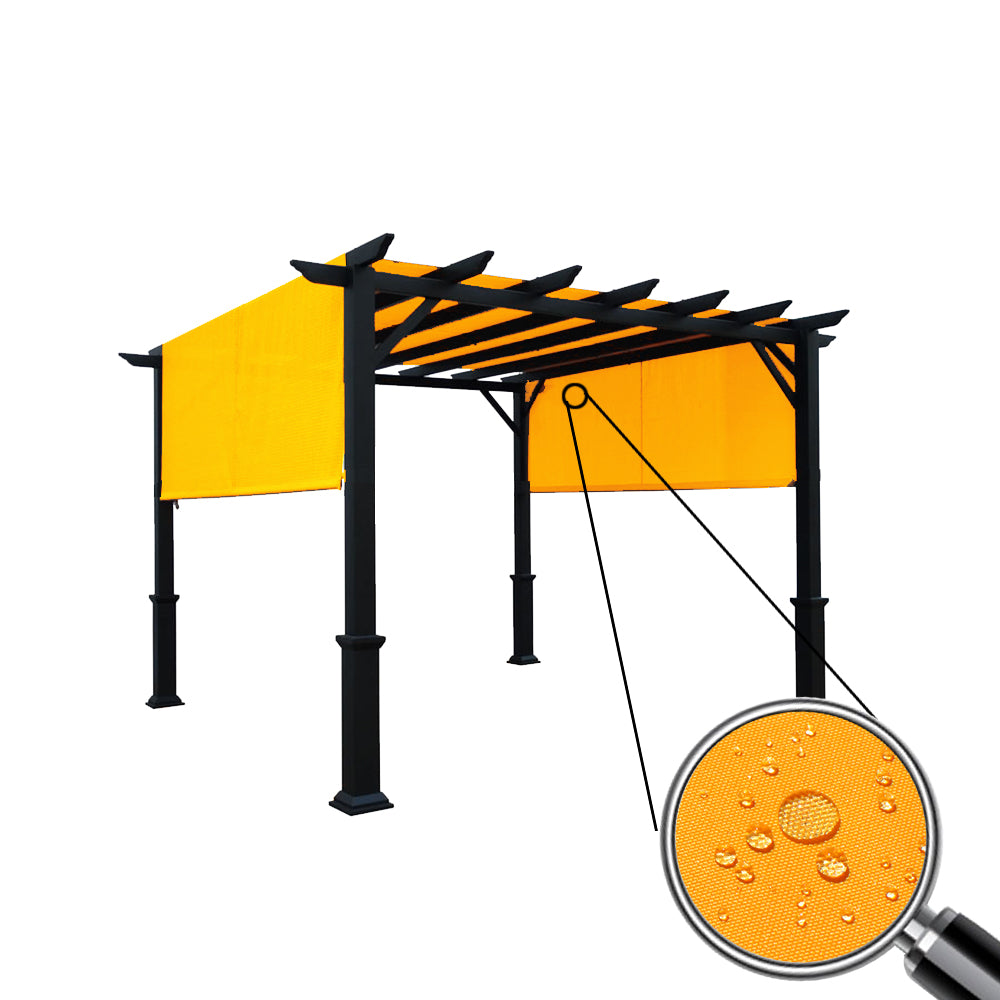 Custom Sizes Rod Pocket Waterproof Universal Replacement Shade Canopy Top Cover for Pergola - Mango Yellow (Pergola Not Included) *Rod Pockets on the Width (Length x Width)*