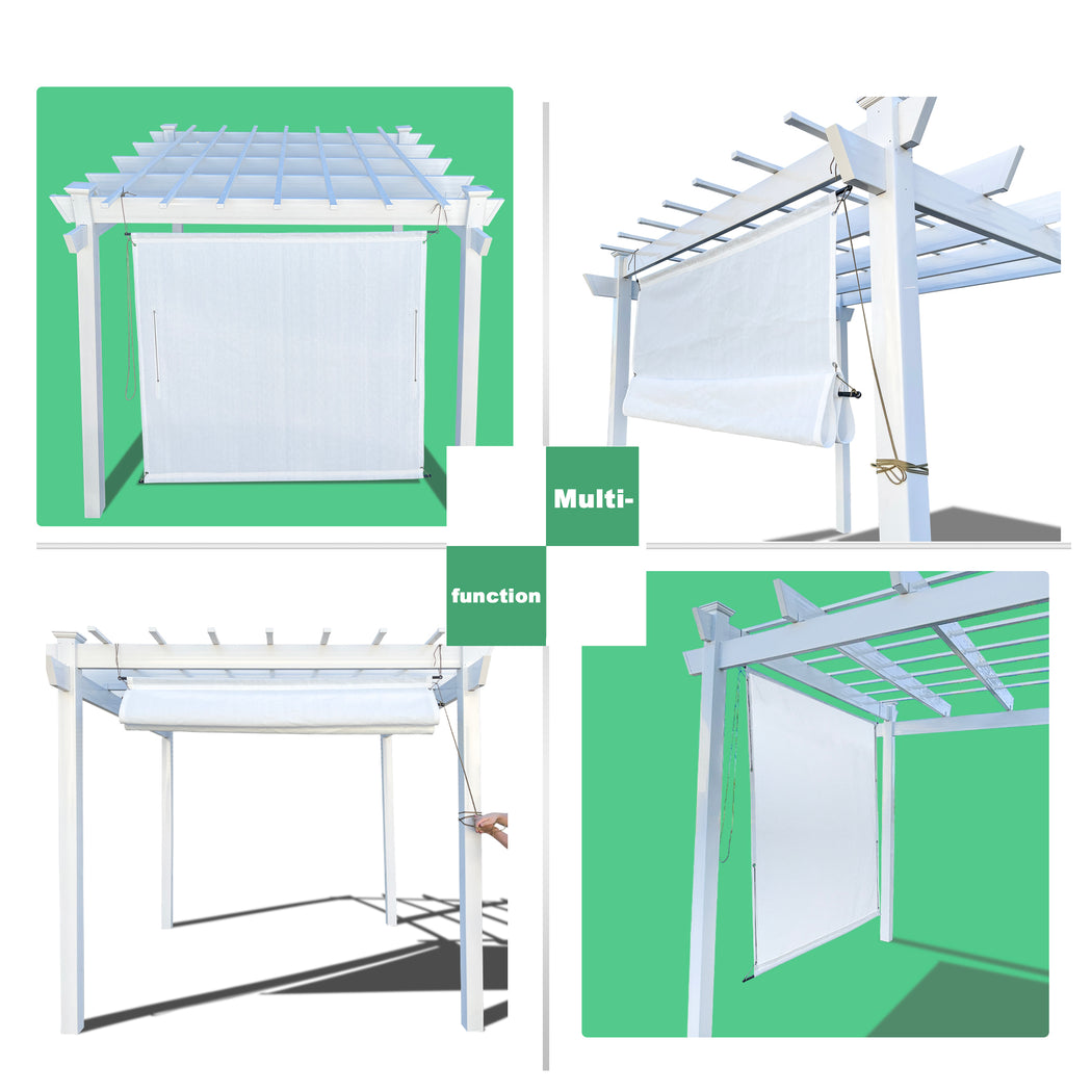 Alion Home Outdoor No Drill Roman Pergola Shade - White
