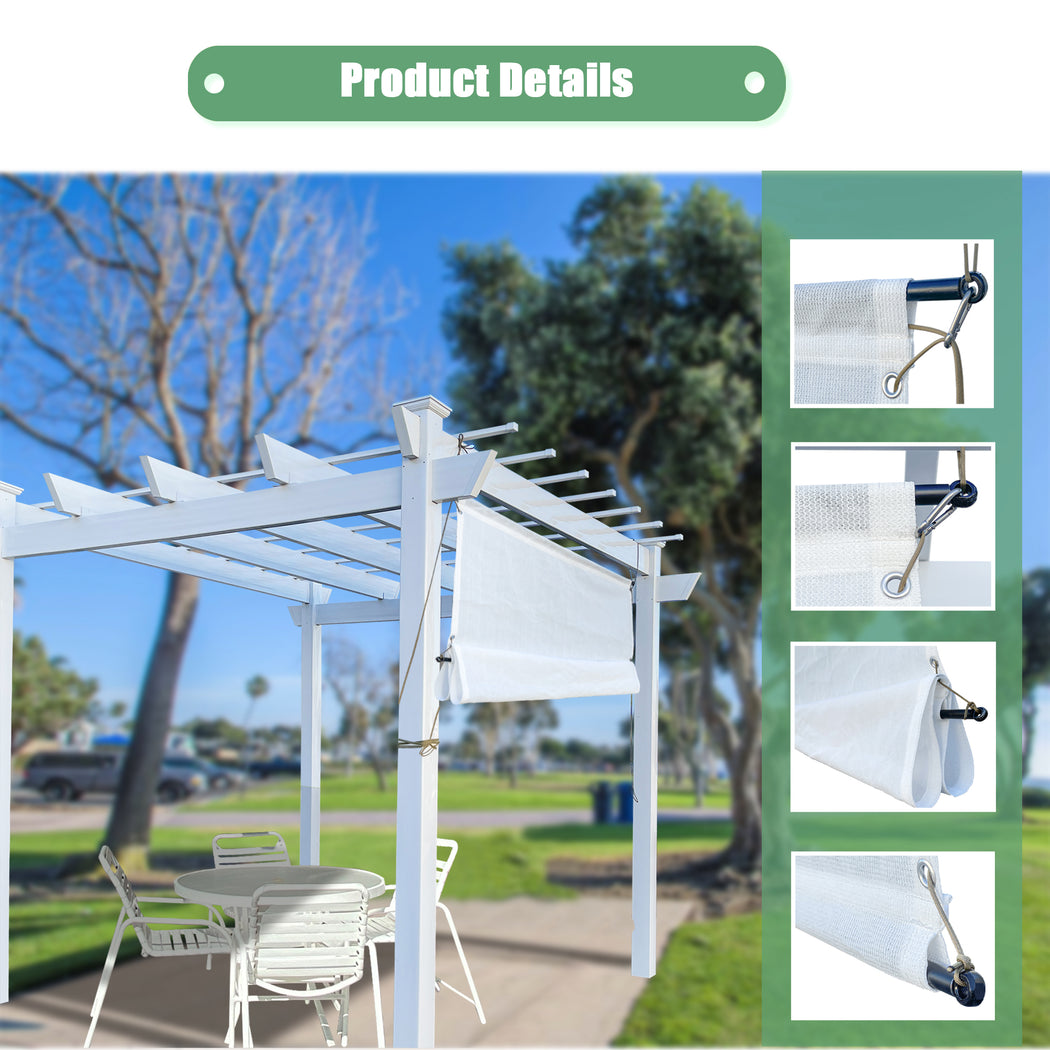 Alion Home Outdoor No Drill Roman Pergola Shade - White