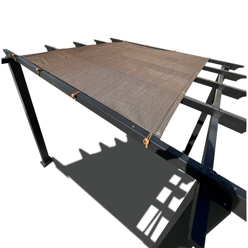 HDPE Pergola / Patio Cover Panel w/ 4 Side Hems & Grommets - Mocha