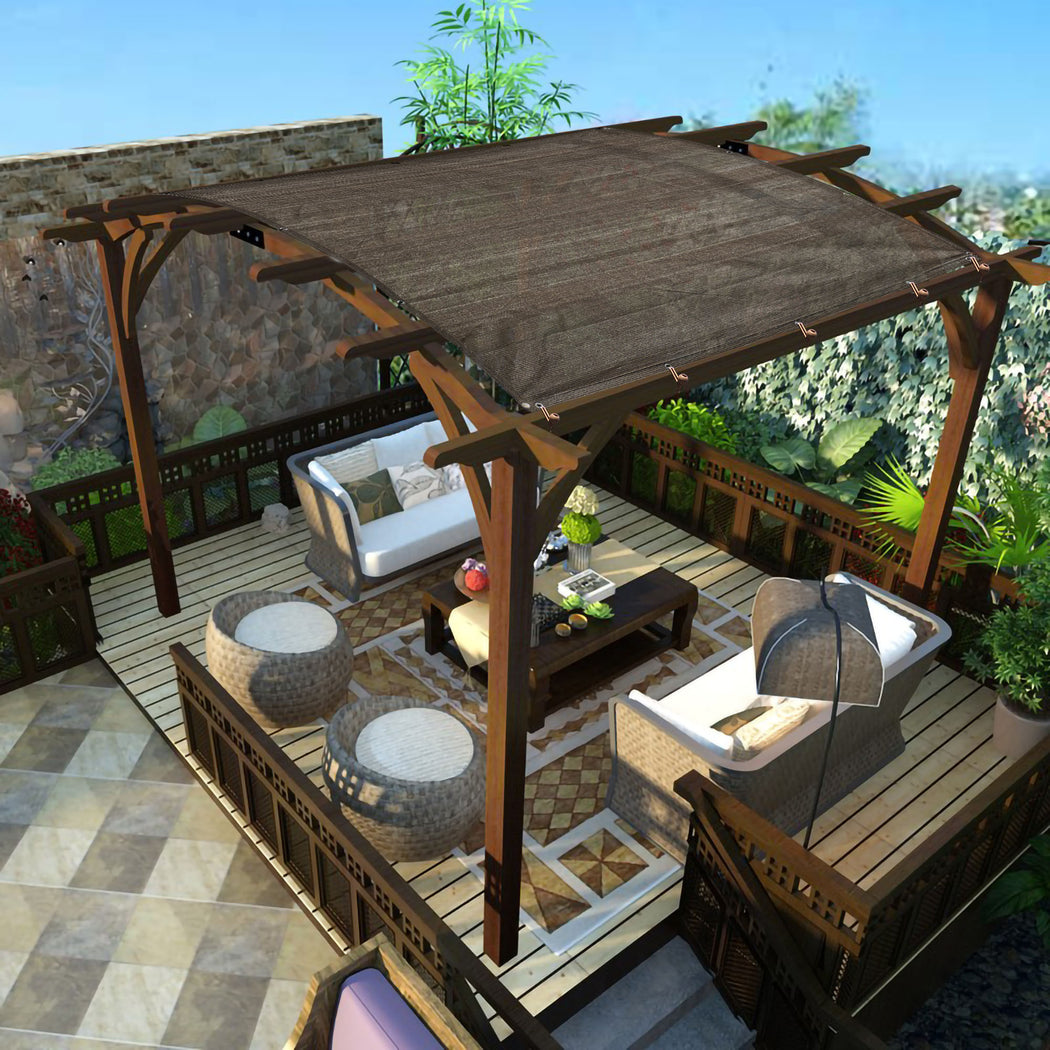 HDPE Pergola / Patio Cover Panel w/ 4 Side Hems & Grommets - Mocha