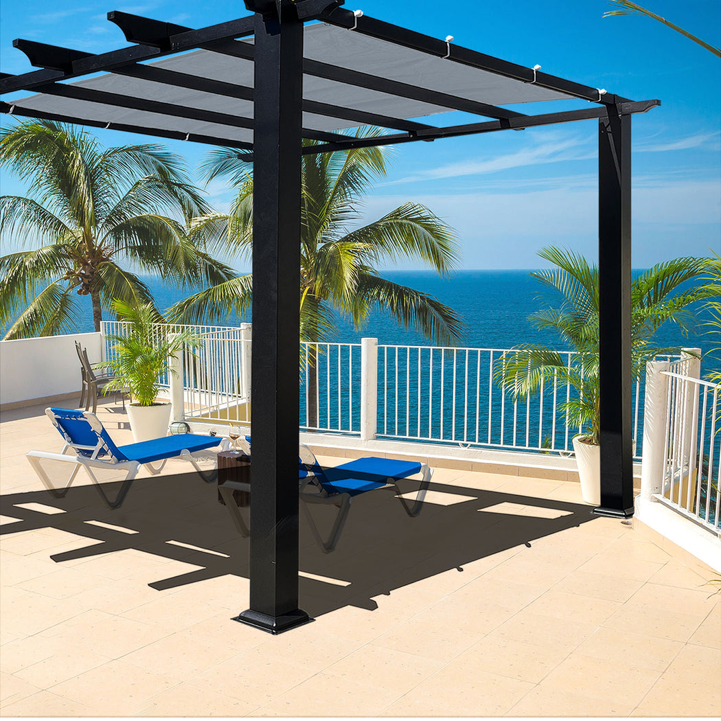 HDPE Pergola / Patio Cover Panel w/ 4 side Hems & Grommets - Grey