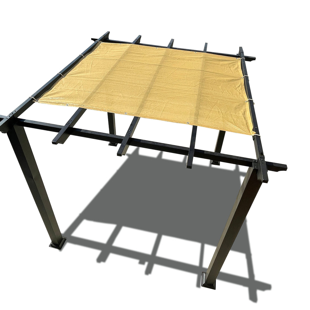 HDPE Pergola / Patio Cover Panel w/ 4 Side Hems & Grommets - Sand