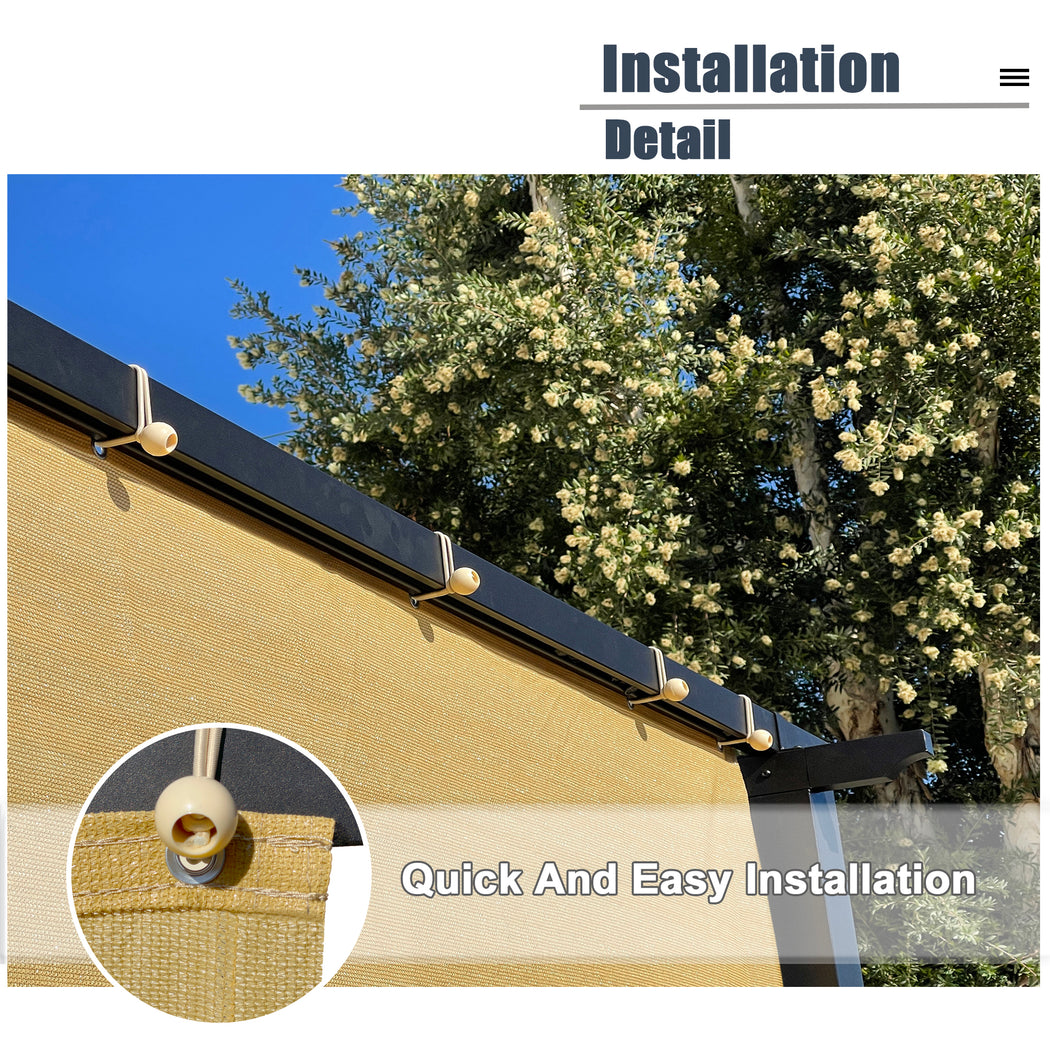 Sun Shade Panel 4 Sides Grommet - Sand