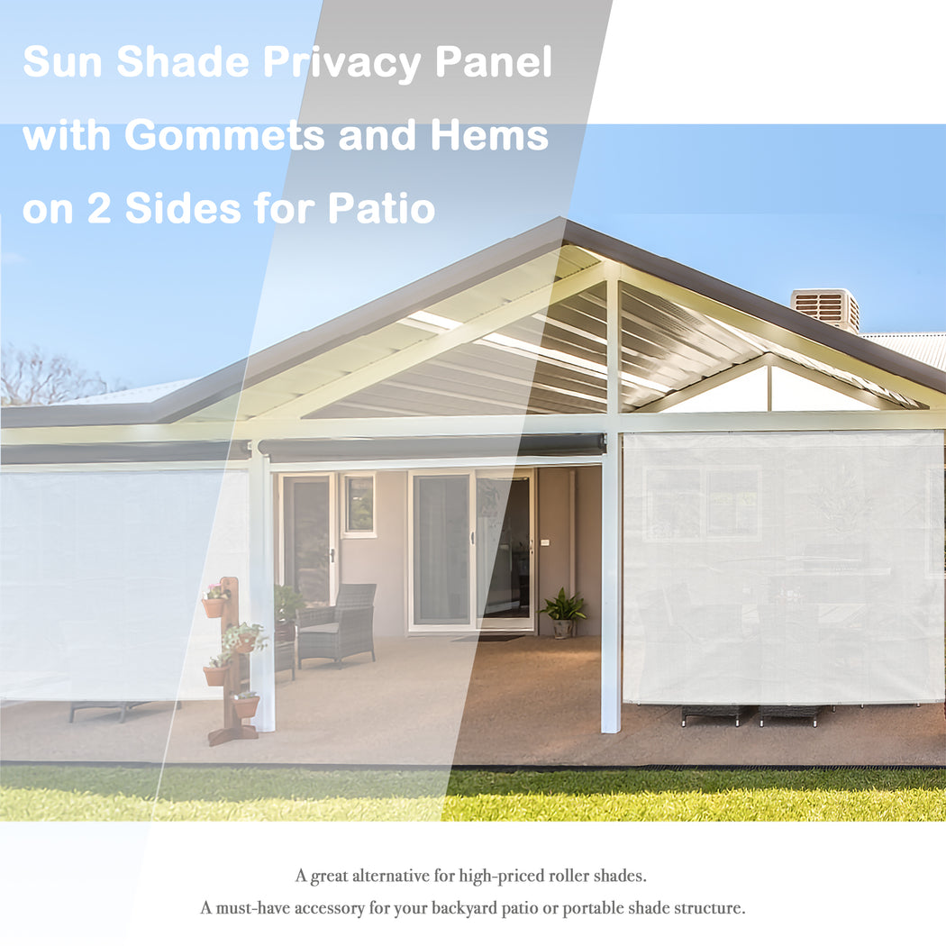 Sun Shade Panel 4 Sides Grommet - White