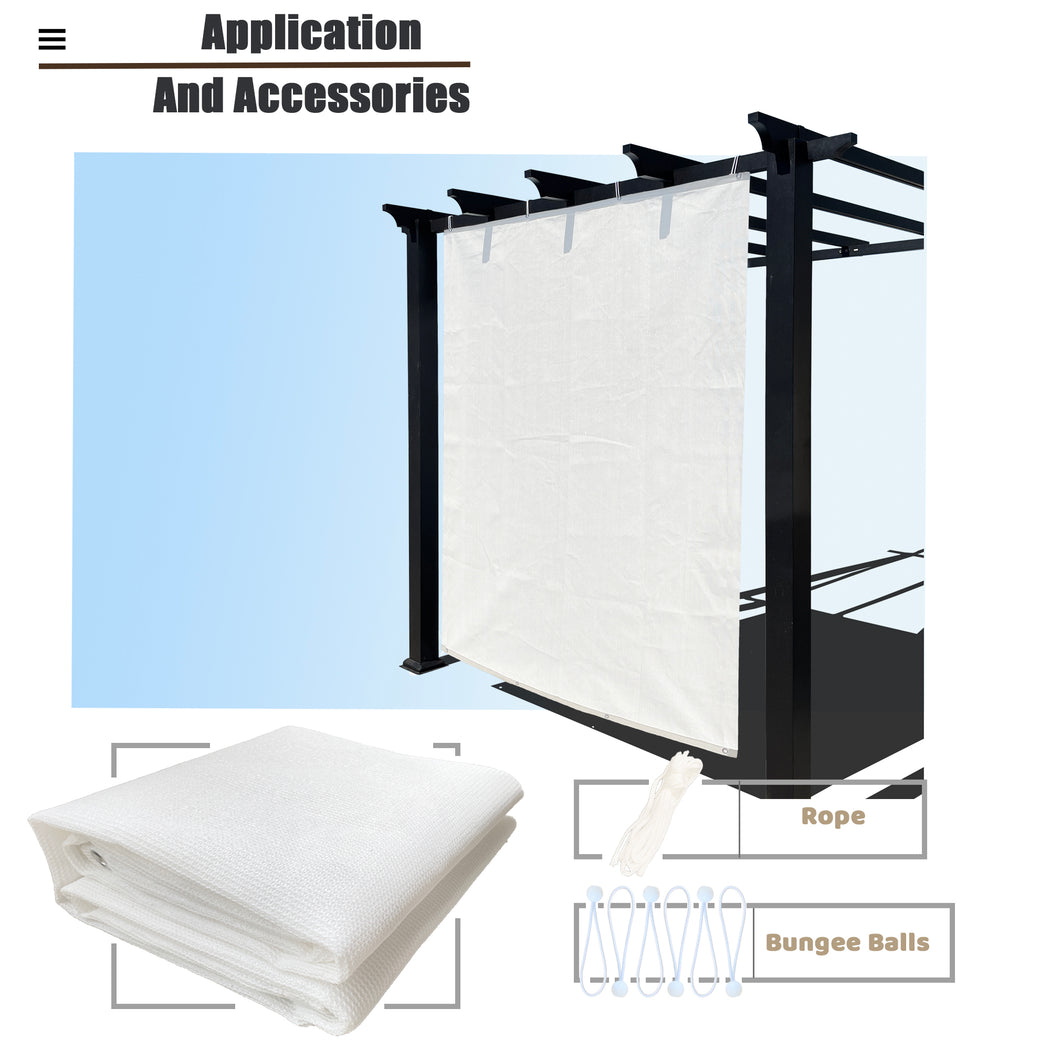 Sun Shade Panel 4 Sides Grommet - White