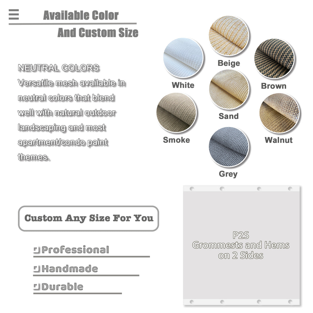 Sun Shade Panel 4 Sides Grommet - White